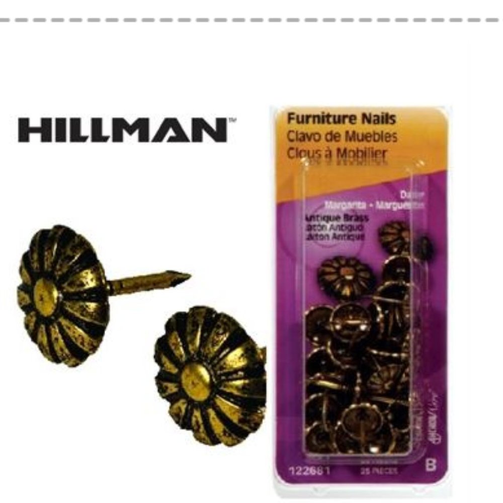 💝5/$25💖 Hillman Daisy antique brass furniture nails Stud 25 pack Craft